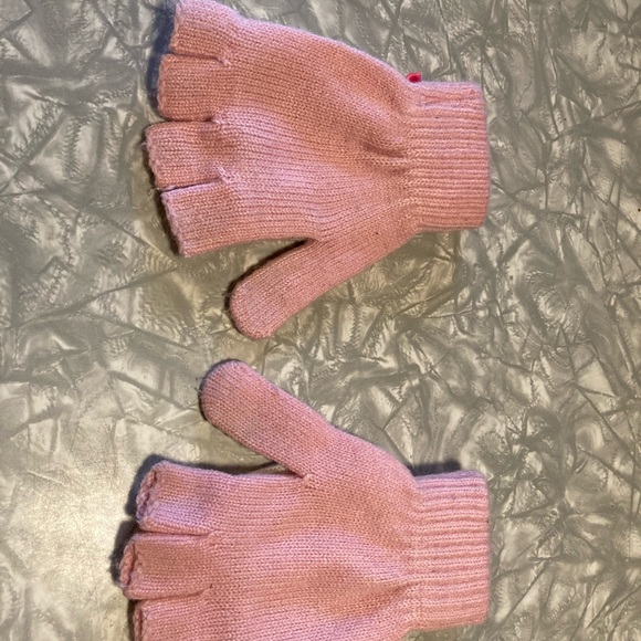Hello Kitty Knit Gloves, fingerless flip-top pink and white gloves - Picture 4 of 11